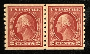 Postage SCOTT #413 PAIR, PERF 8 1/2 VERTICALLY, MOG-H, VF & FRESH! – CATALOG VALUE $60