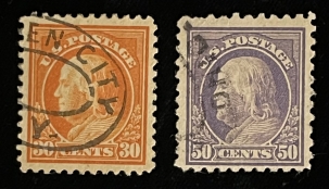 Postage SCOTT #439, #440, 30c & 50c, USED, VF CENTERING – CATALOG VALUE $40