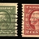 Postage SCOTT #443, 1c, GREEN, MOG-H, VF, LINE PAIR – CATALOG VALUE $155