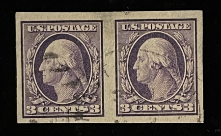 Postage SCOTT #483 PAIR, 3c VIOLET, TY I, USED, VF – CATALOG VALUE $22.50