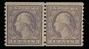 Postage SCOTT #494, 3c DULL VIOLET, PERF 10 VERTICALLY, TY II, MOG-NH, ABT FINE, CAT $50