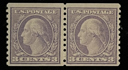 Postage SCOTT #494, 3c DULL VIOLET, PERF 10 VERTICALLY, TY II, MOG-NH, ABT FINE, CAT $50