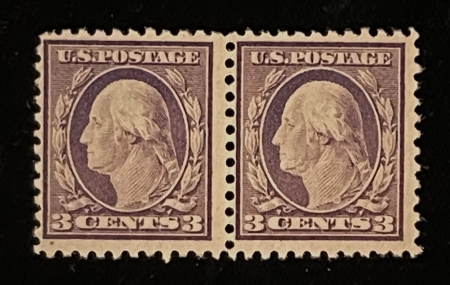 Postage SCOTT #501 PAIR, 3c LIGHT VIOLET, TY I, MOG-NH, ABT FINE – CATALOG VALUE $40