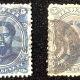 U.S. Stamps SCOTT #33 & 37 HAWAII 1C BLUE & 6 CENT GREEN USED, VF CENTERING, CATALOG-$16