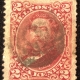 U.S. Stamps SCOTT #38 HAWAII 2 CENT ROSE, USED, CATALOG – $47.50