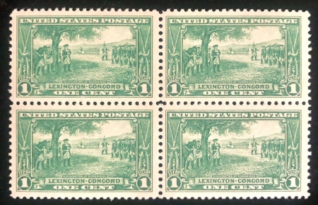 Postage SCOTT #617 1c GREEN, BLOCK OF 4, XF, MOG, NH, CAT $15, PO FRESH-APS MEMBER