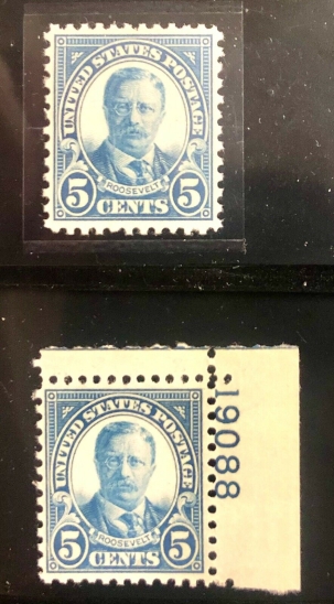 Postage SCOTT #637 5c BLUE PAIR, SINGLE & PLT # SINGLE, VF, MOG, NH, PO FRESH-APS MEMBER