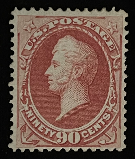 Postage SCOTT #166 90c ROSE CARMINE, PF CERT “UNUSED O.G.” abt VF, FRESH COLOR-CAT $2100