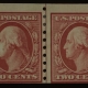 Postage SCOTT #392 1c GREEN, PERF 8.5 VERT, LINE PAIR, MOG-NH, FRESH & F/VF-CAT $400