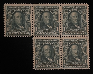 Postage SCOTT #300, 1c, GREEN, MOG-NH, P.O. FRESH, ABT VF – CATALOG VALUE $150