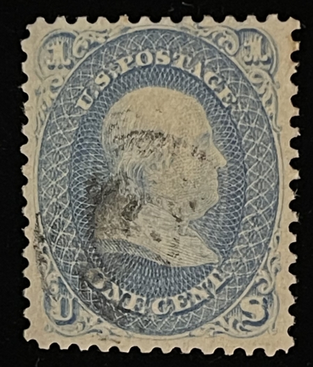 Postage SCOTT #63 1c BLUE, USED, FRESH & VF; CAT $45