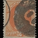 Postage SCOTT #214 3c VERMILION, USED, VF CENTERING BUT W/ SHORT PERF UPPER LEFT-CAT $50