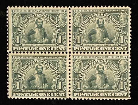 Postage SCOTT #328, 1c GREEN, BLOCK OF 4, MOG-NH, A FRESH & VF BLOCK! CATALOG $315