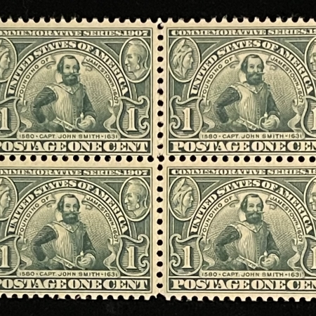 Postage SCOTT #328, 1c GREEN, BLOCK OF 4, MOG-NH, A FRESH & VF BLOCK! CATALOG $315