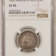 Barber Dimes 1892 BARBER DIME, NGC AU-50, FRESH FROM A BARBER DIME SET