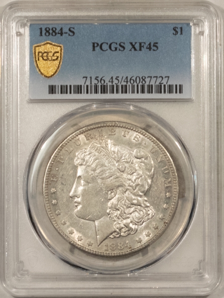 Dollars 1884-S MORGAN DOLLAR PCGS XF-45, LUSTROUS & LOOKS AU!  STRONG DETAILS!