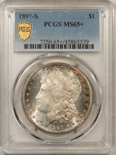 Morgan Dollars 1897-S MORGAN DOLLAR – PCGS MS-65+, LOOKS MS-66, FRESH & PREMIUM QUALITY!