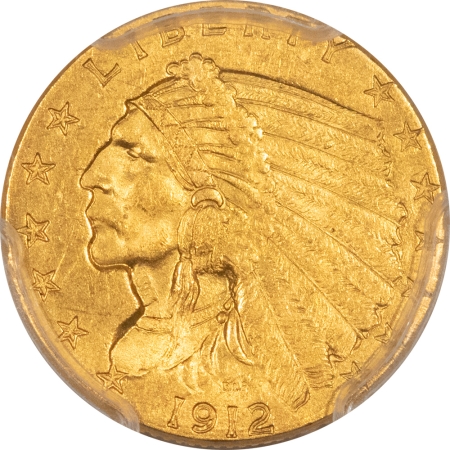 $2.50 1912 $2.50 INDIAN HEAD GOLD – PCGS MS-62, TOUGHER DATE!
