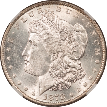 Dollars 1878 7TF MORGAN DOLLAR – REVERSE OF 1879 – NGC AU-58, FLASHY WHITE & LOOKS UNC!