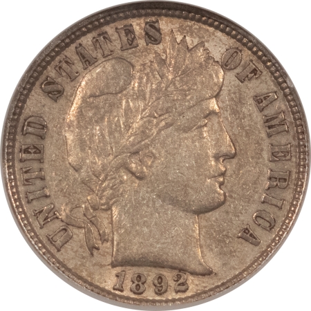 Barber Dimes 1892 BARBER DIME, NGC AU-50, FRESH FROM A BARBER DIME SET