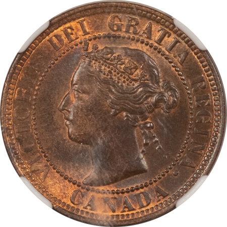 New Certified Coins 1900-H CANADA LARGE CENT, KM-7 – NGC MS-65 RB, REALLY SCARCE IN FULL GEM!