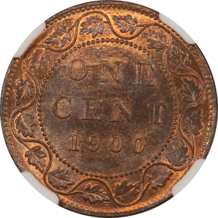 New Certified Coins 1900-H CANADA LARGE CENT, KM-7 – NGC MS-65 RB, REALLY SCARCE IN FULL GEM!