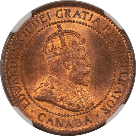 New Certified Coins 1903 CANADA LARGE CENT, KM-8 – NGC MS-64 RB, NEARLY FULL RED!
