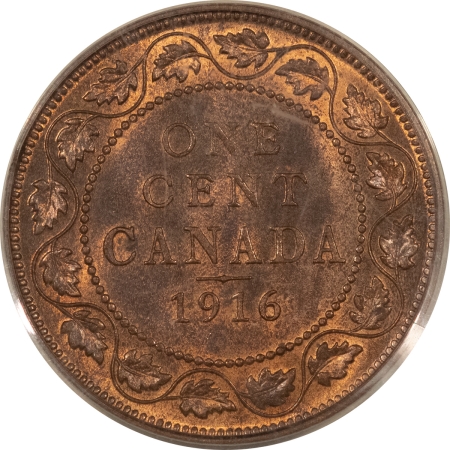 New Certified Coins 1916 CANADA LARGE CENT, KM-21 – PCGS MS-64 RB, OGH, PQ!