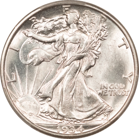 Half Dollars 1934-D WALKING LIBERTY HALF DOLLAR – PCGS MS-63, BLAST WHITE & CHOICE!
