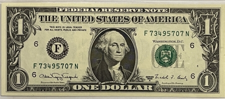 Small Federal Reserve Notes 1988-A $1 FRN EXPERIMENTAL WEB PRESS, ATLANTA FR1917F, F-N BLOCK PCGS CH 65 PPQ