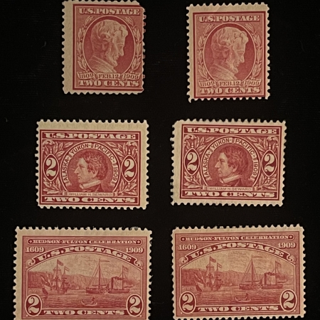 Postage SCOTT #367 (2), #370 (2), #372 (2); ALL MOG, AVG/FINE CENTERING, BRIGHT-CAT $42