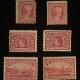 Postage SCOTT #372 2c CARMINE, STRIP OF 3, MOG, TOP STAMP H, OTHERS NH-CAT $52