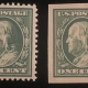 Postage SCOTT #285 1c DARK YELLOW-GREEN, MOG-NH, OFFSET ON GUM, FRESH COLOR-CAT $75!