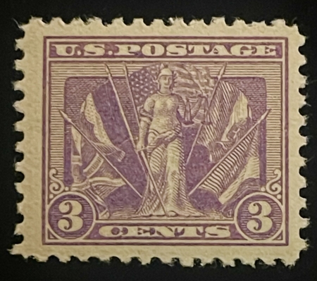 Postage SCOTT #537c 3c RED-VIOLET, MOG NH, VF+ & P.O. FRESH! CAT $400; SCARCE STAMP!