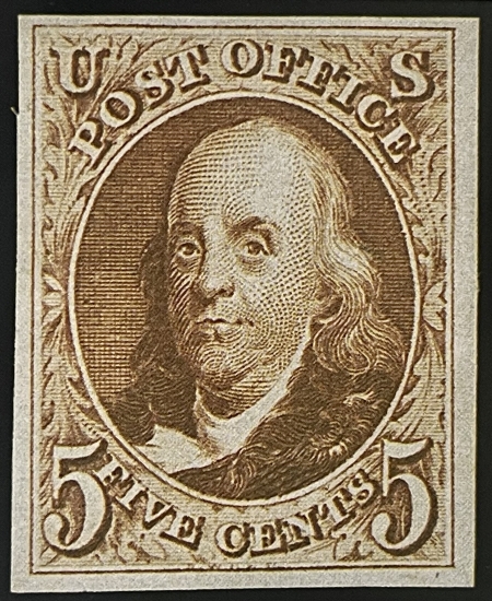 New Store Items SCOTT #3 5c RED-BROWN, REPRODUCTION, VF, PF CERTIFICATE, BRIGHT/SOUND-CAT $1000