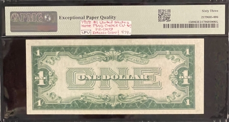 New Store Items 1928 $1 LEGAL TENDER, FR-1500, PMG CHOICE UNC-63 EPQ; FRESH FROM OLD COLLECTION!