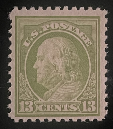 Postage SCOTT #513 13c APPLE GREEN, MOG NH, abt VF & P.O. FRESH – CAT $21