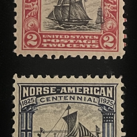 Postage SCOTT #620-621, 2c CARMINE/BLK 5c BLUE/BLK, MOG NH VF+ & P.O. FRESH-CAT $25