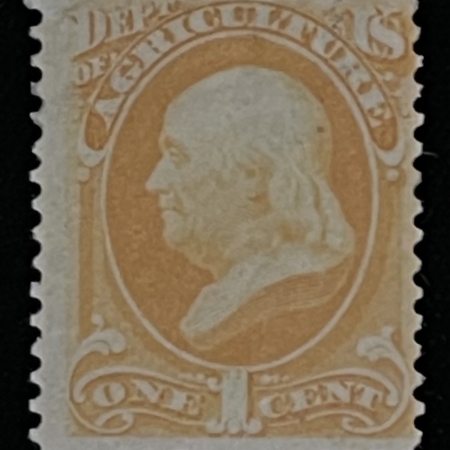 Official Stamps SCOTT #O-1, 1c YELLOW, MDOG, FINE & FRESH COLOR! – CATALOG VALUE $300!