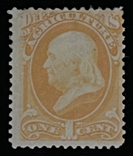Official Stamps SCOTT #O-1, 1c YELLOW, MDOG, FINE & FRESH COLOR! – CATALOG VALUE $300!