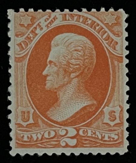 Official Stamps SCOTT #O-16, 2c VERMILLION, MOG, 2 HINGE MARKS, VG/F, BRIGHT COLOR – CATALOG $70