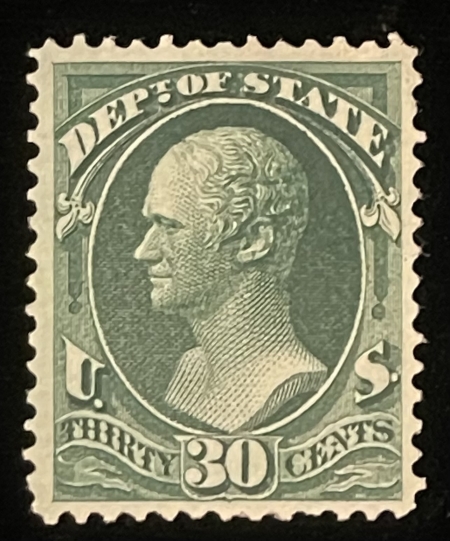 New Store Items SCOTT #O-66, 30c GREEN, MNG, BRIGHT & VF, PINPOINT CENTERING – CATALOG $260