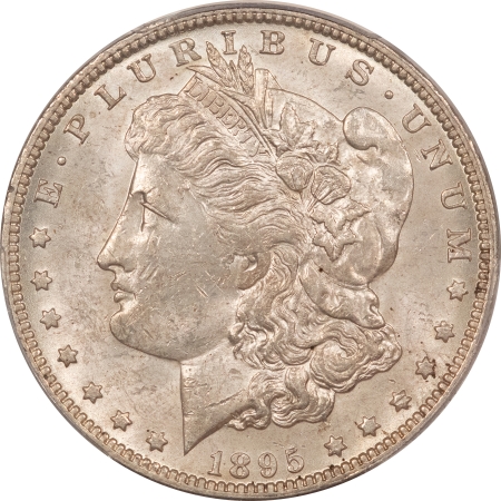 CAC Approved Coins 1895-O MORGAN DOLLAR – PCGS MS-60 CAC APPROVED, ORIGINAL WHITE & REALLY BU, RARE