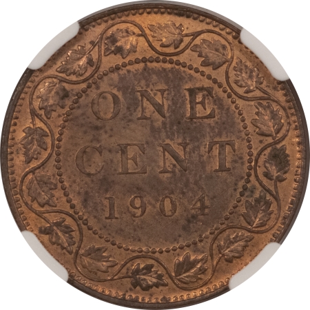 World Certified Coins CANADA 1904 ONE CENT, NGC MS-62 RB, ORIGINAL & VIRTUALLY CHOICE!