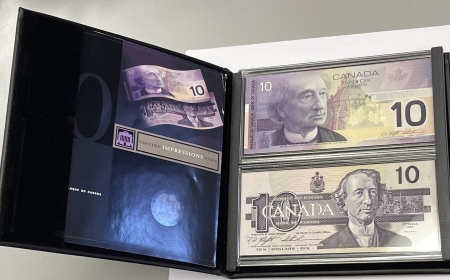 New Certified Coins 1986-2001 CANADA $10 LASTING IMPRESSIONS 2 NOTE SET MATCHING SERIAL #S CU, BC57A