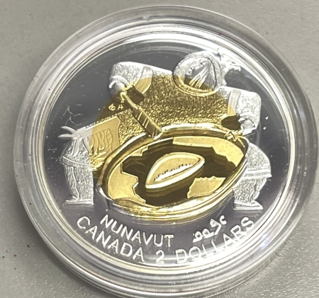 New Certified Coins 1999 CANADA $2 .925 SILVER MILLENNIUM NUNAVUT PROOF, KM-357a, GEM PROOF, BOX/COA
