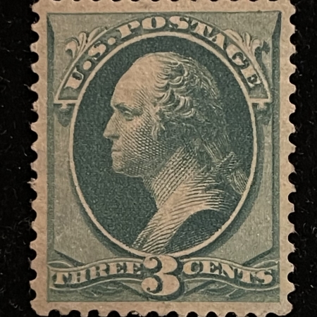 Postage SCOTT #184 3c GREEN, MOG H (SLIGHTLY DISTURBED), VF+ CENTERING & PRETTY-CAT $90