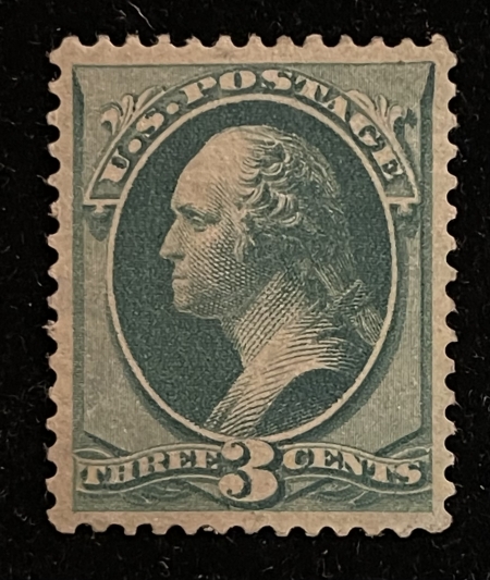 Postage SCOTT #184 3c GREEN, MOG H (SLIGHTLY DISTURBED), VF+ CENTERING & PRETTY-CAT $90