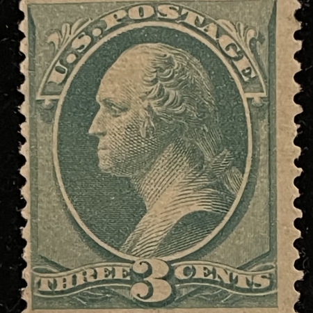 Postage SCOTT #184, 3c GREEN, MOG-H, FINE W/ BRIGHT COLOR-CAT $90