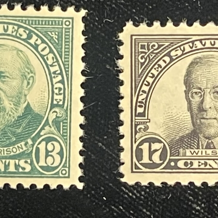 Postage SCOTT #622/623, 13c GREEN, 17c BLACK, MOG-NH, VF+ & PO FRESH-CAT $38